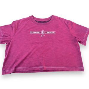 Nike Dri-Fit Heather Red Stanford University Cropped Women's T-Shirt Sz. M